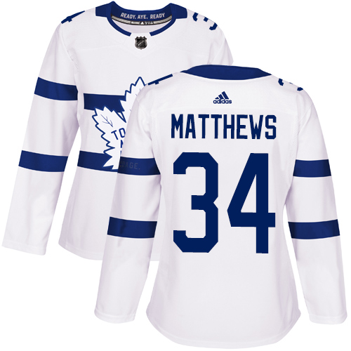 Adidas Maple Leafs #34 Auston Matthews White Authentic 2018 Stadium Series Women's Stitched NHL Jersey